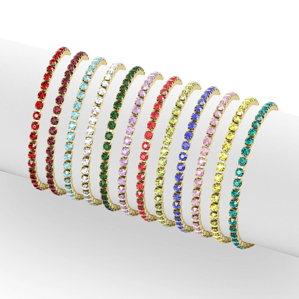 Gold Birthstone Tennis Bracelet