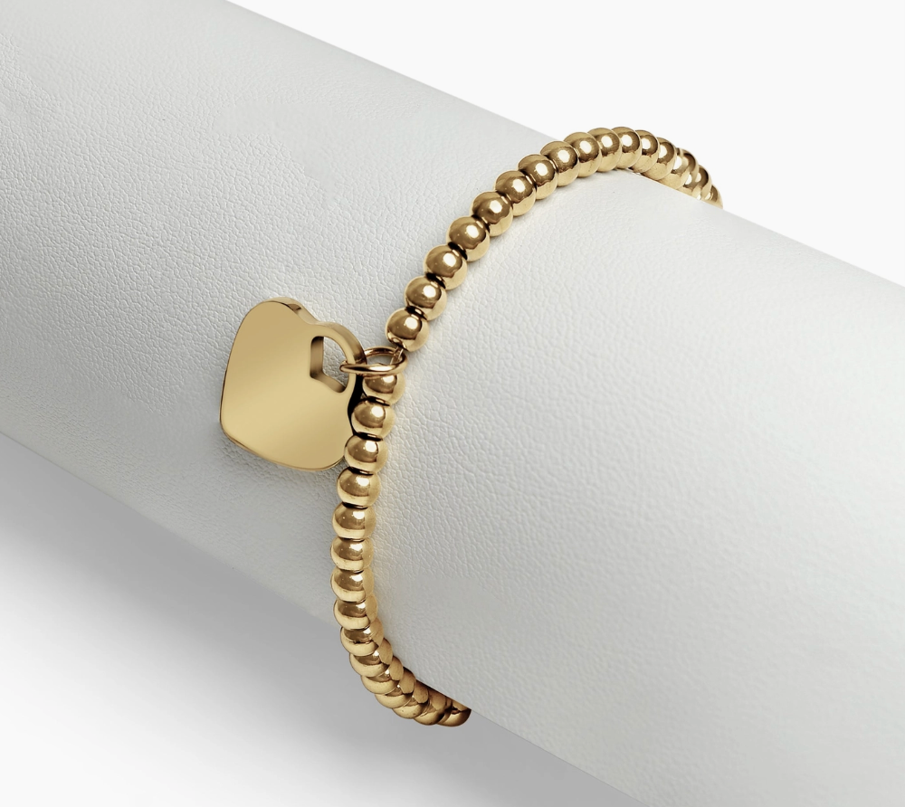 Beaded Heart Stretch Bracelet