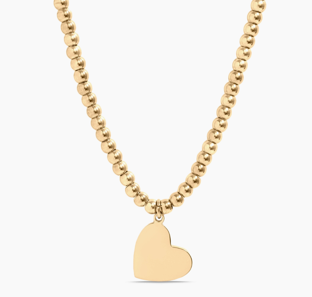 Heart Beaded Necklace 18"