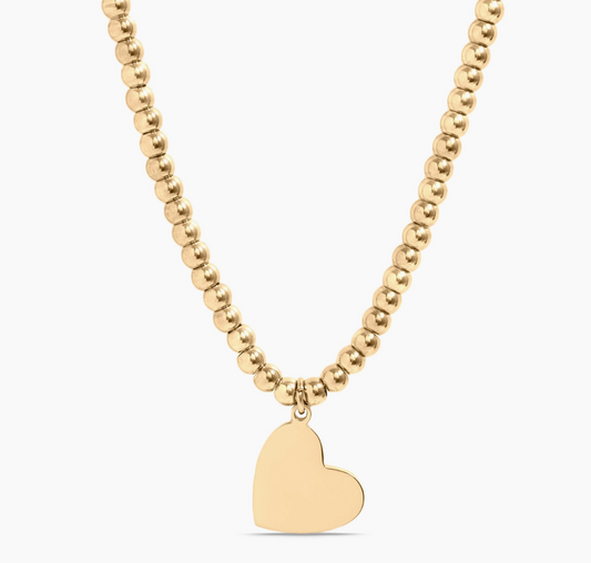 Heart Beaded Necklace 18"