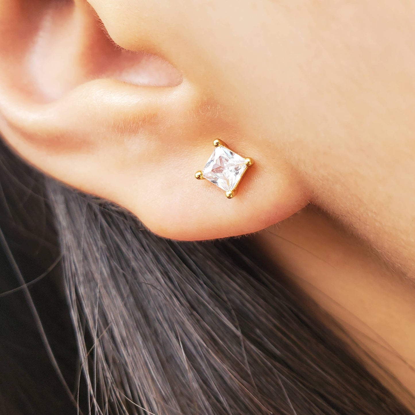 Mini Princess Cut Studs