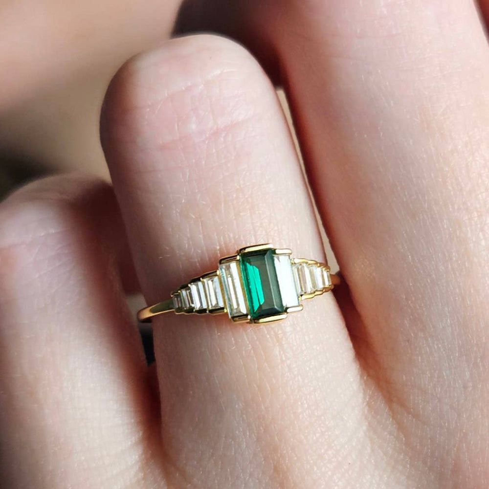 Emerald Art Deco Ring