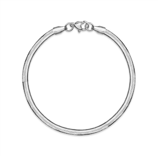 Silver Herringbone Chain Bracelet