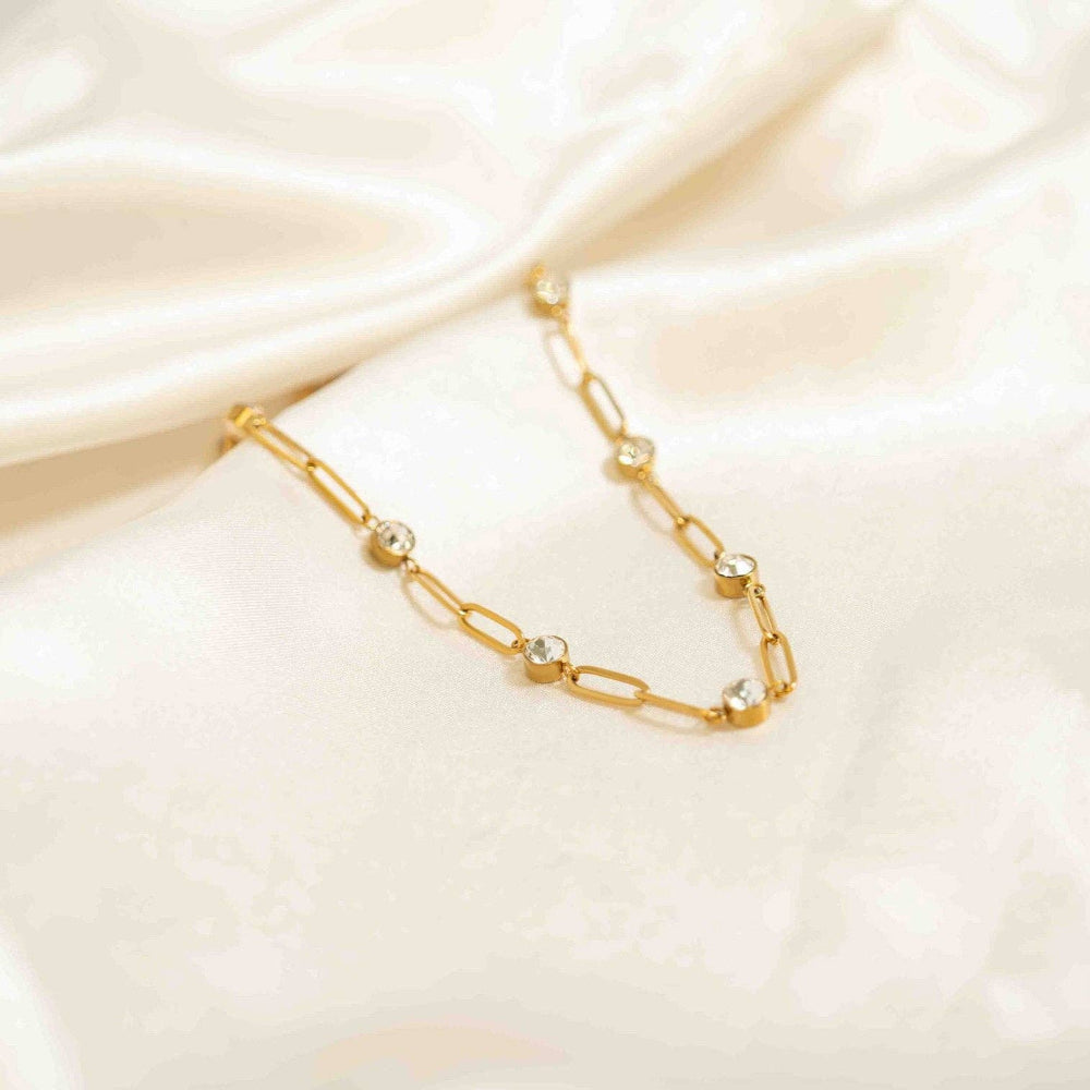 Paperclip Chain & Crystal Station Necklace