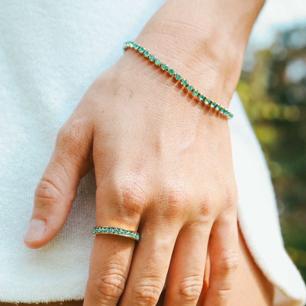 Gold Birthstone Tennis Bracelet