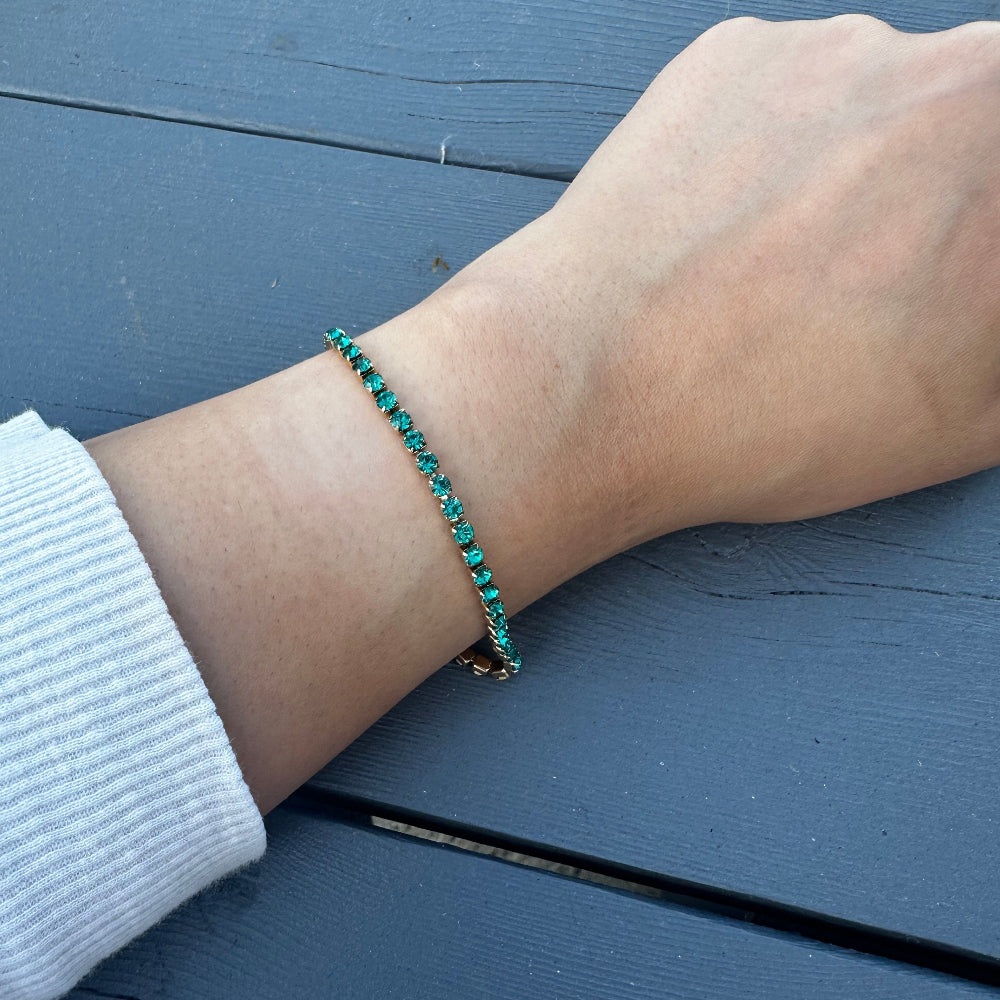 Gold Birthstone Tennis Bracelet