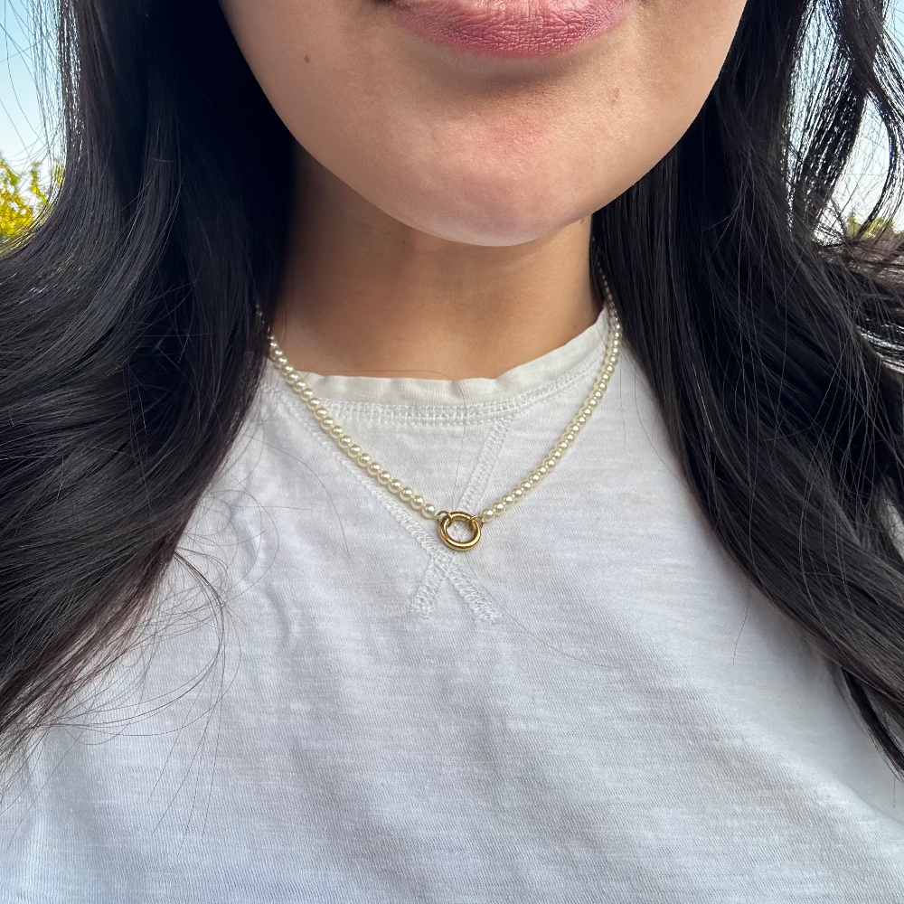Pearl Charm Keeper Necklace