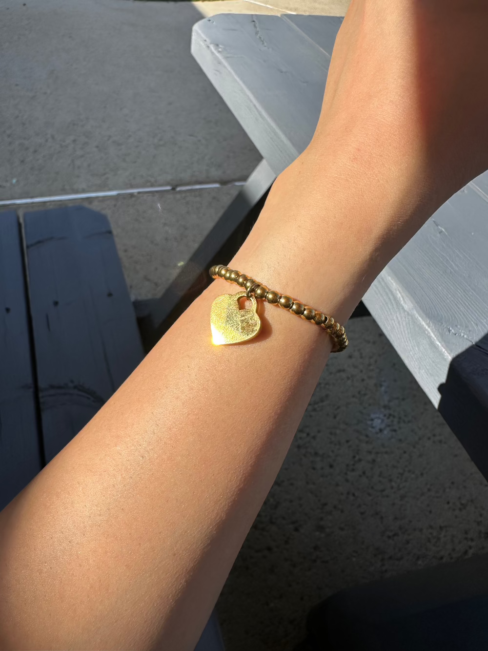 Beaded Heart Stretch Bracelet