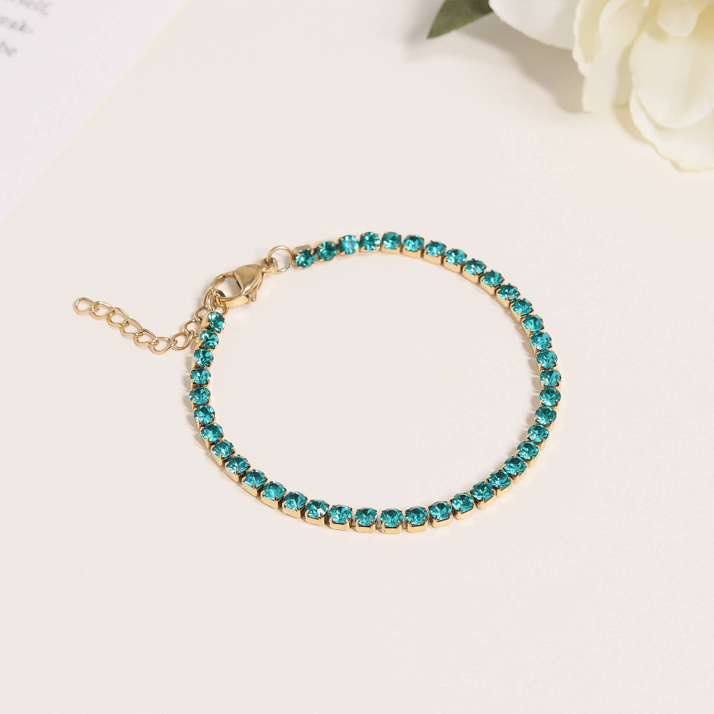 Gold Birthstone Tennis Bracelet