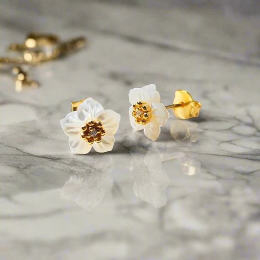 Mother of Pearl Petal Earrings
