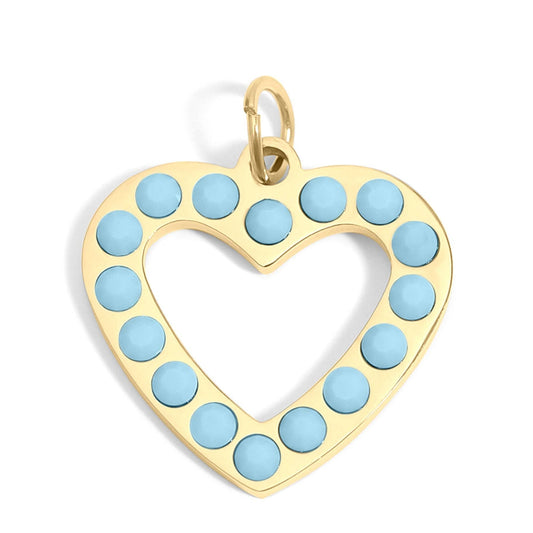 Turquoise Stone Heart Charm
