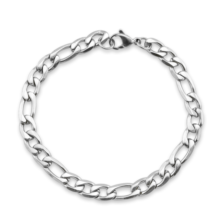 Figaro Chain Bracelet – Silver