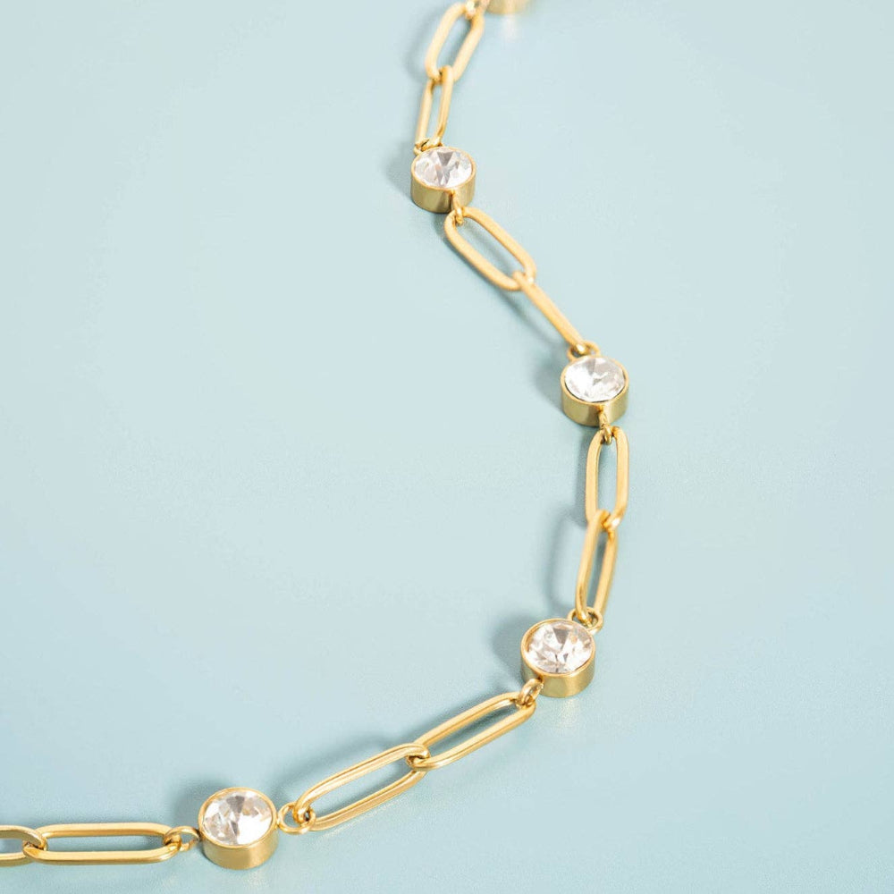 Station Stone Stone Paperclip Chain Bracelet