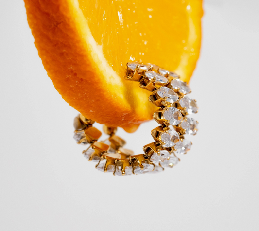 Marquis CZ Stone Hoop Earrings