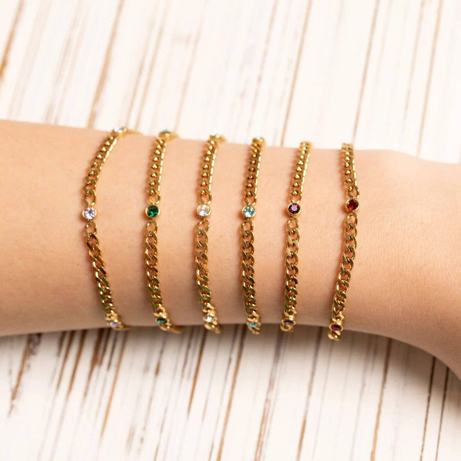 Birthstone Station Bracelet