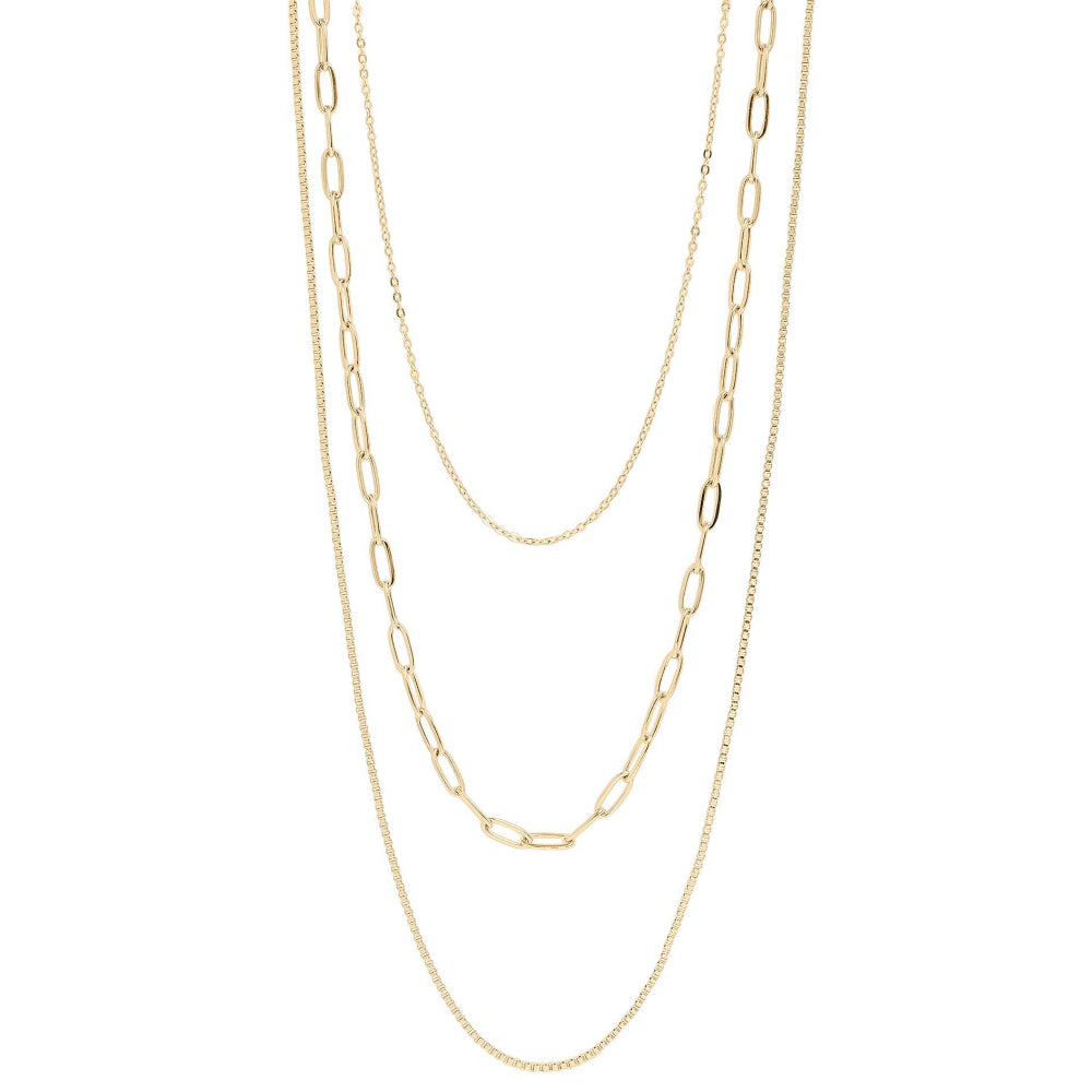 Layered Loop, Paperclip, & Box Chain Necklace