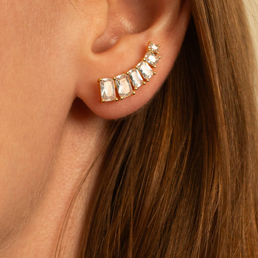 Emerald Cut Ear Climber