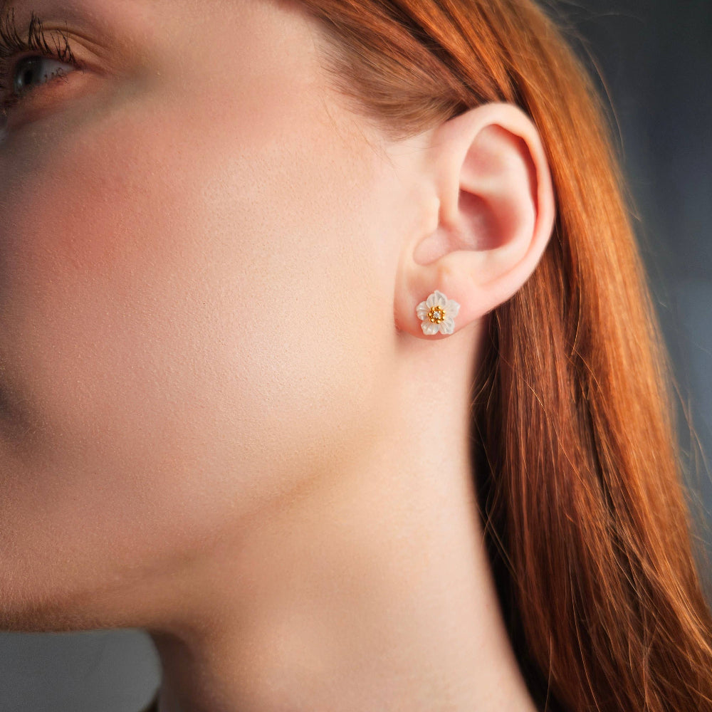 Mother of Pearl Petal Earrings