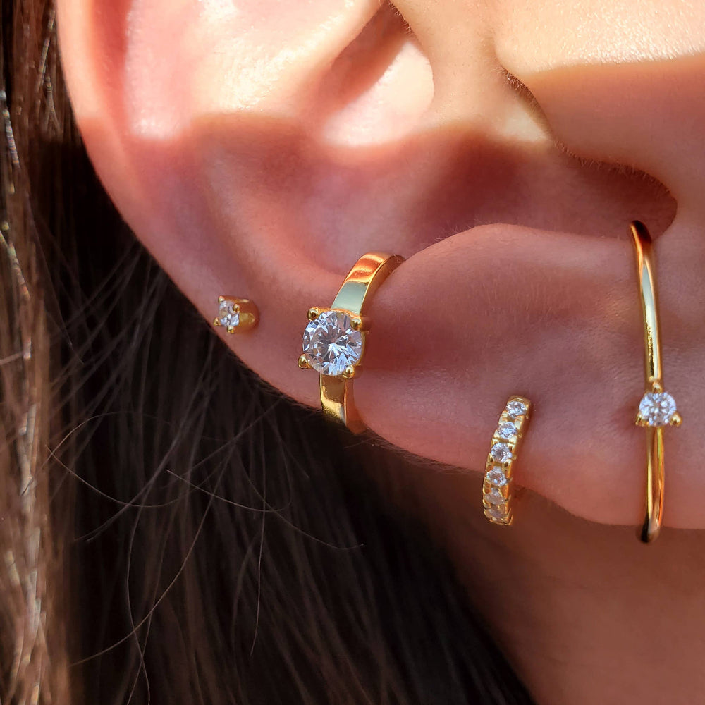 Solitaire Sparkle Ear Cuffs