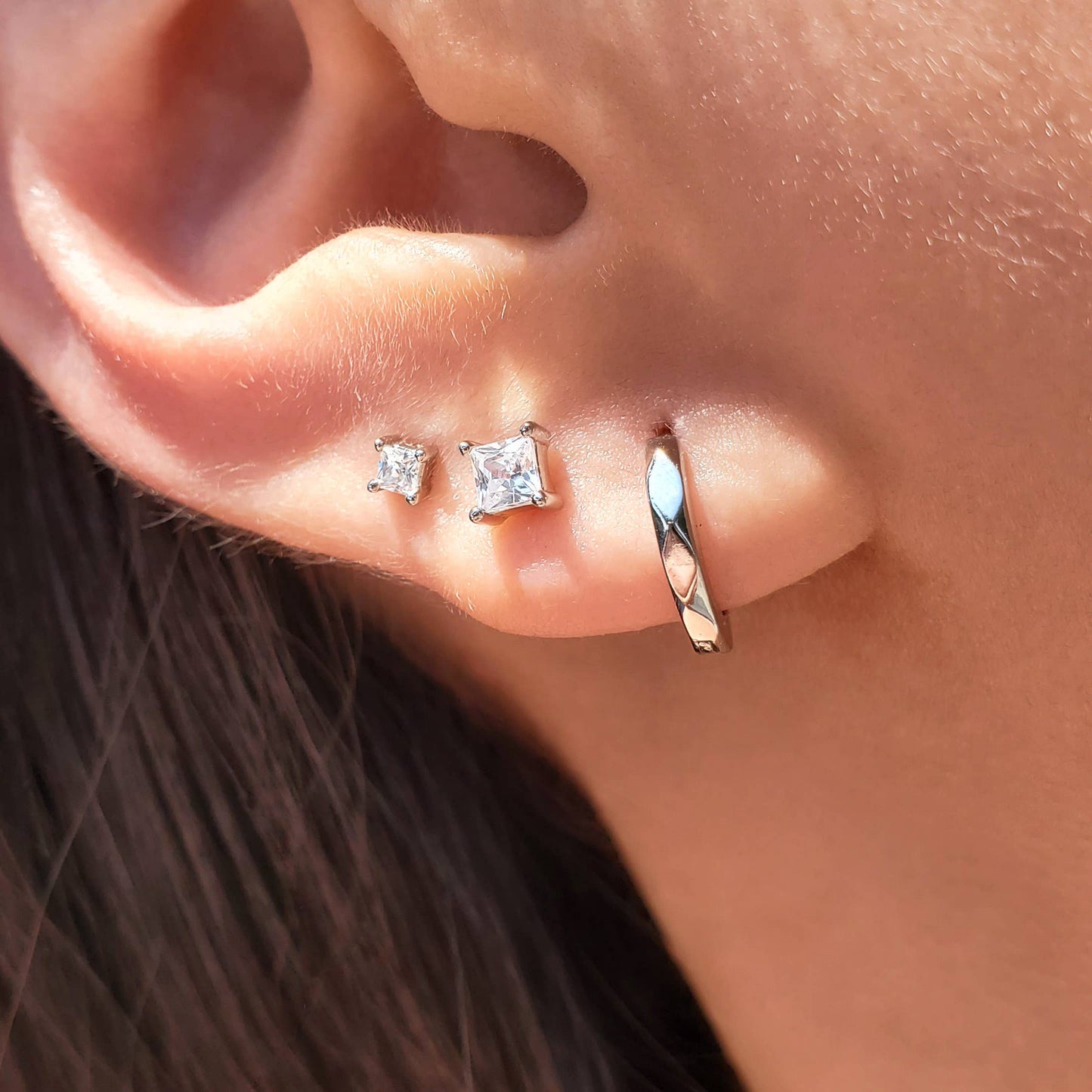 Mini Princess Cut Studs