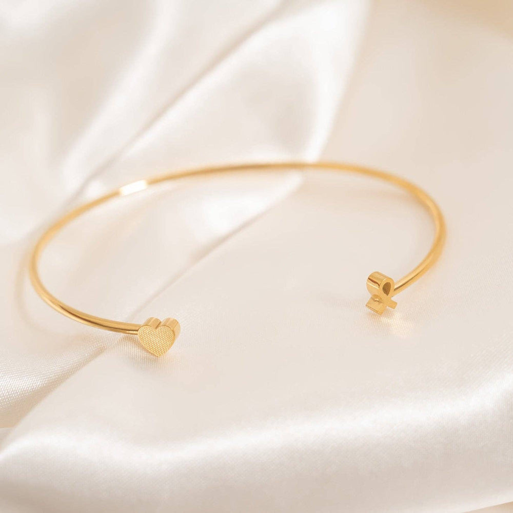 Heart & Hope Bangle Cuff Bracelet