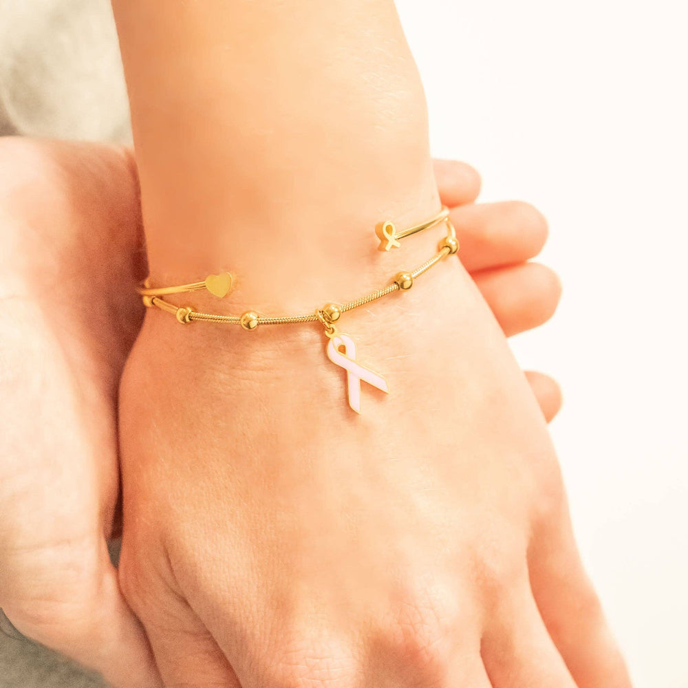 Heart & Hope Bangle Cuff Bracelet