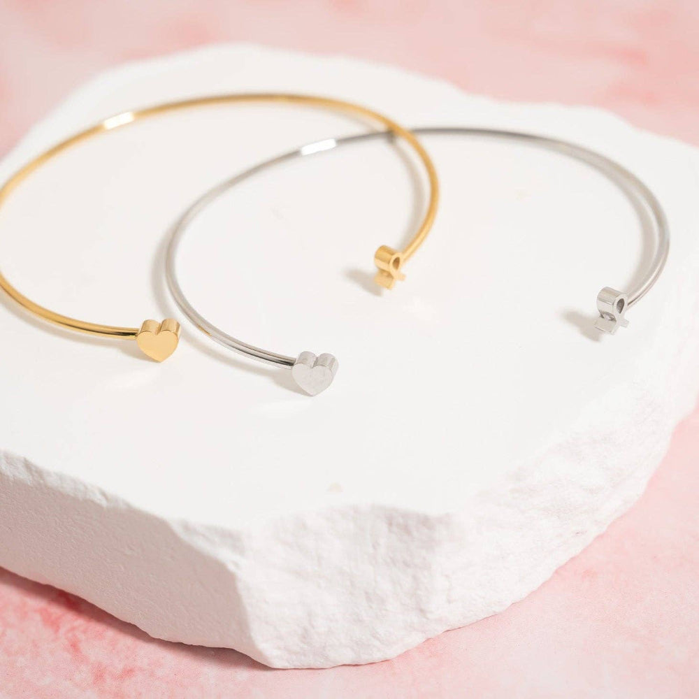 Heart & Hope Bangle Cuff Bracelet