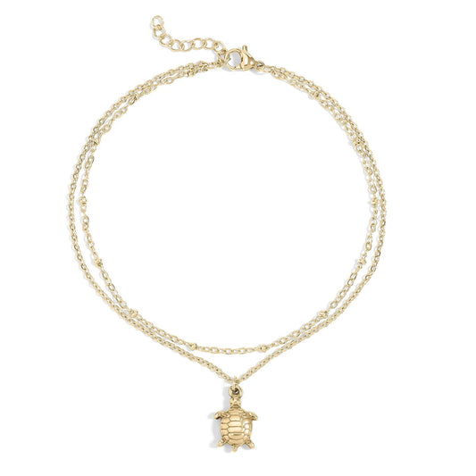 Sea Turtle Double Chain Anklet
