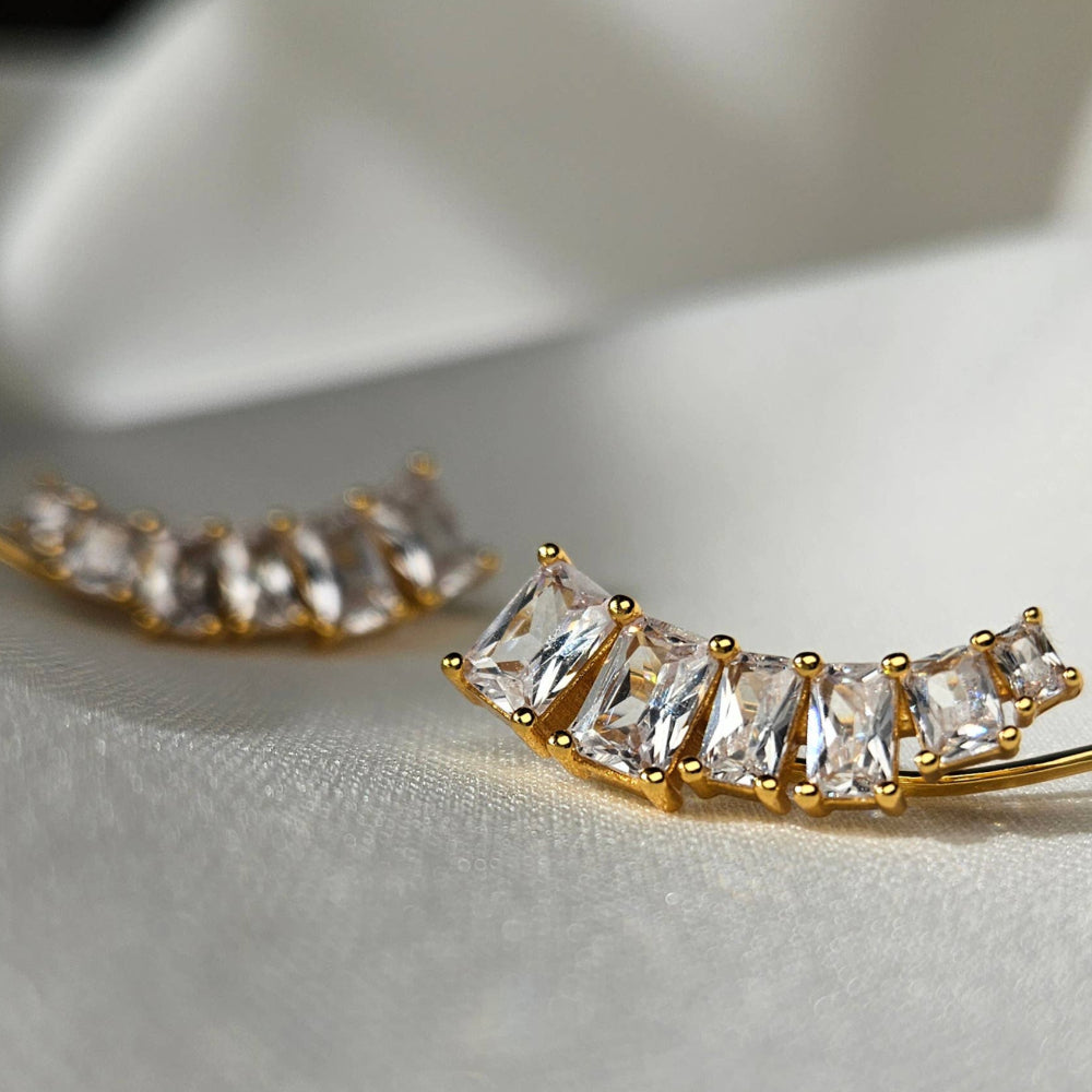 Emerald Cut Ear Climber