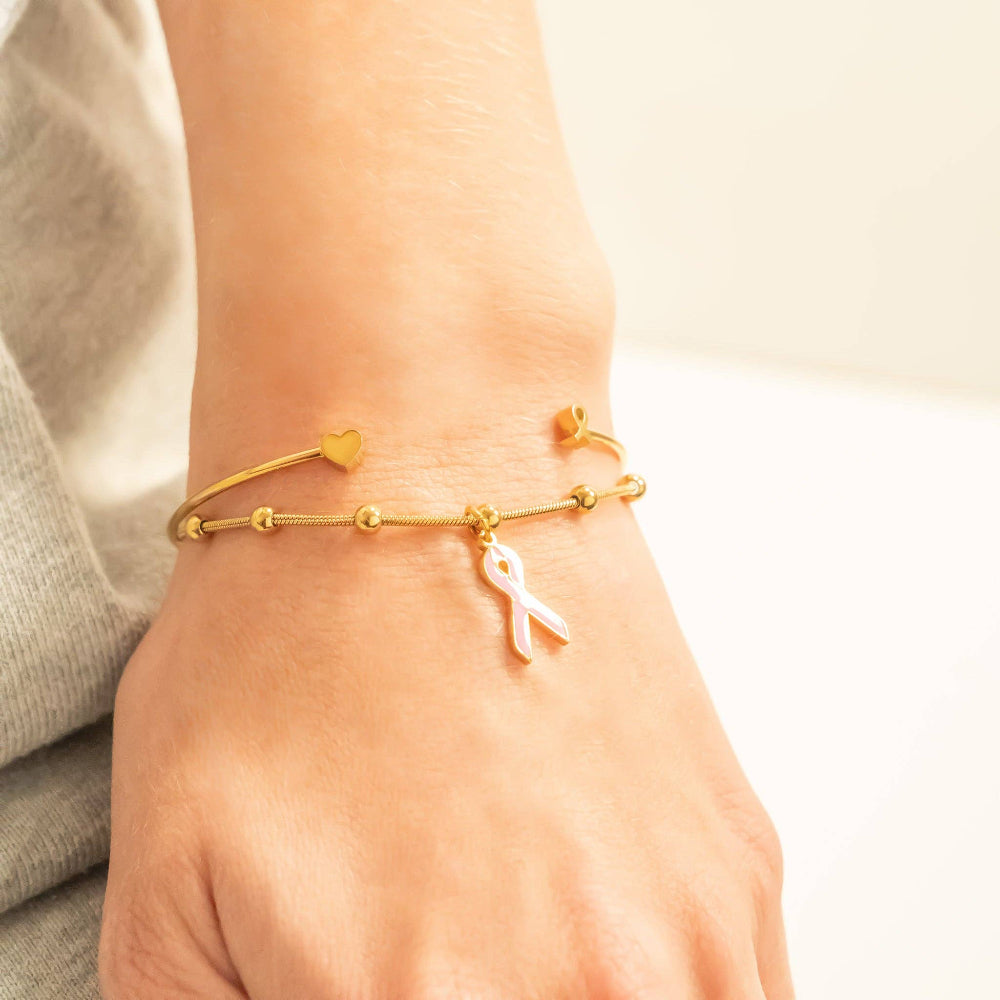 Heart & Hope Bangle Cuff Bracelet