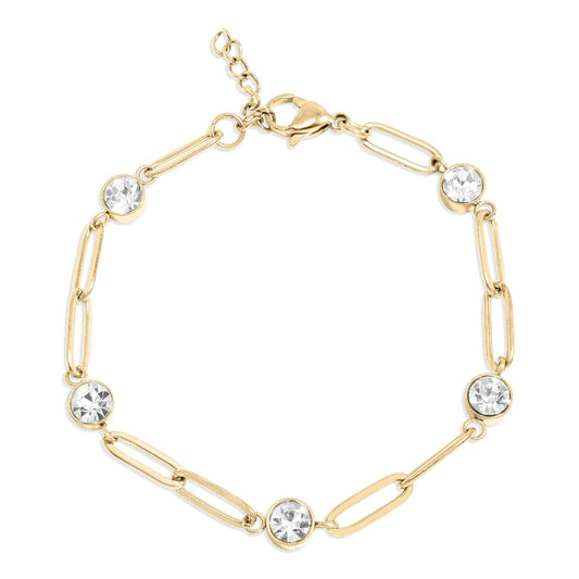 Station Stone Stone Paperclip Chain Bracelet