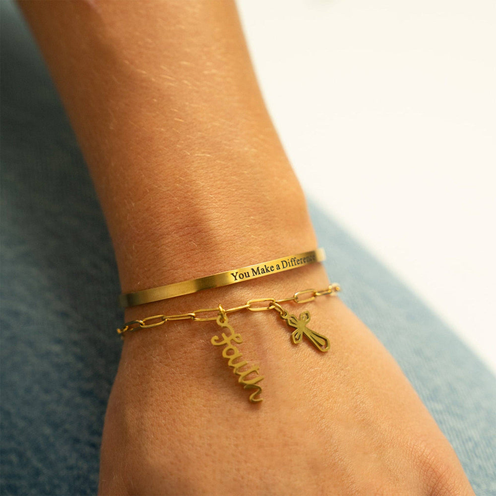 You Make a Difference — Cuff Bracelet