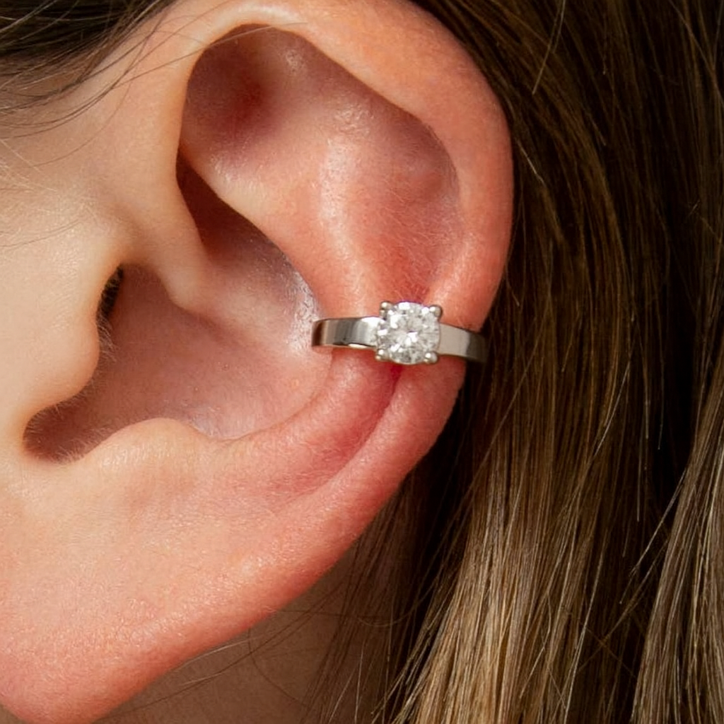 Solitaire Sparkle Ear Cuffs