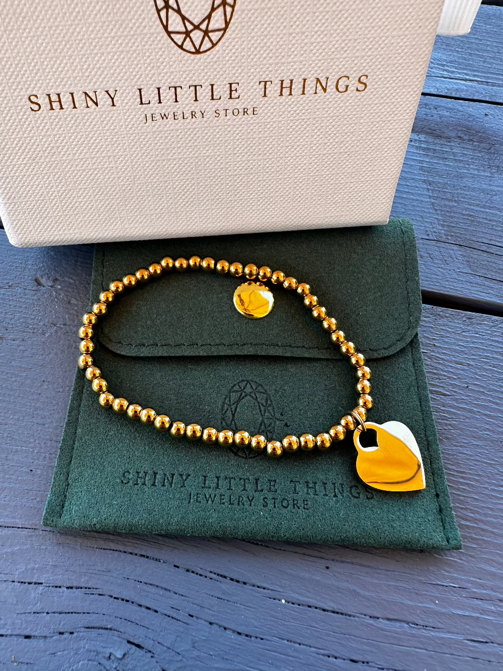 Beaded Heart Stretch Bracelet