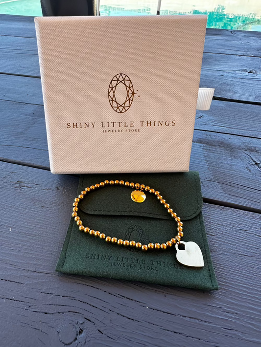 Beaded Heart Stretch Bracelet