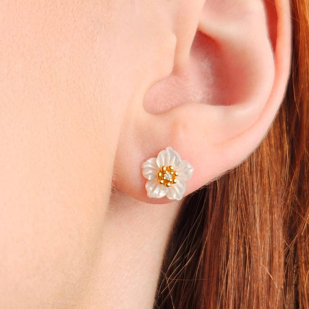 Mother of Pearl Petal Earrings