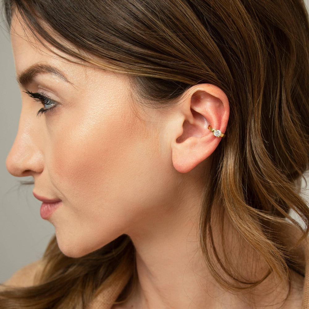 Solitaire Sparkle Ear Cuffs
